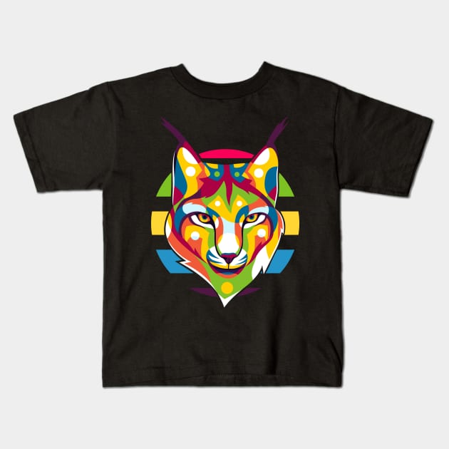 Lynx Portrait Kids T-Shirt by wpaprint